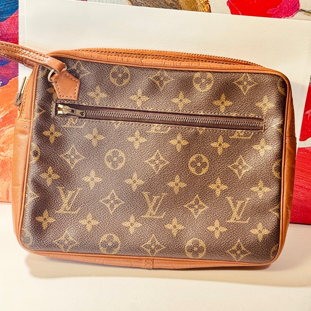 Louis Vuitton Monogram Men's Zip Document Case Clutch with Hand Strap - Picture 11 of 15